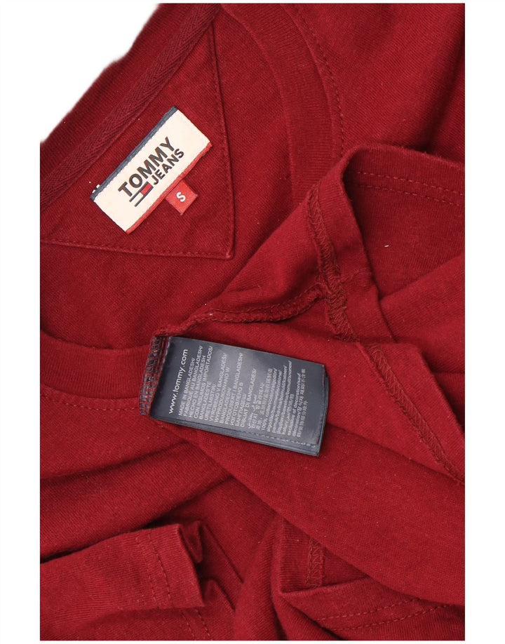 Tommy Hilfiger Mens T-Shirt Top Small Maroon Cotton