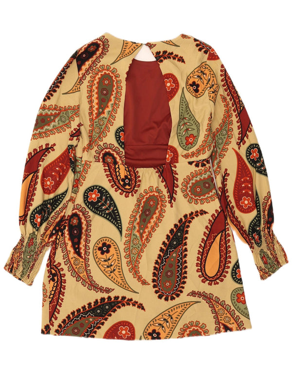 Abito impero a maniche lunghe Trafaluc da donna Zara UK 12 Paisley verde medio