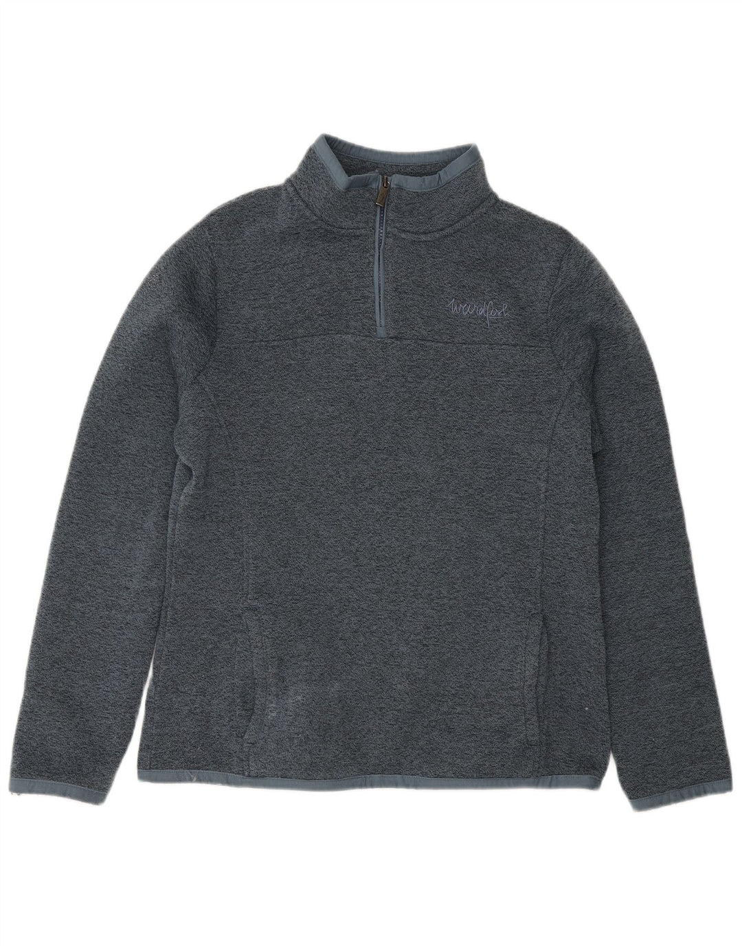 Weird Fish Womens Zip Neck Sweatshirt Jumper UK 12 Medium  Grey Polyester