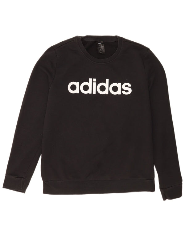 Adidas Damen Graphic Sweatshirt Pullover UK 12/14 Medium Schwarz Sport