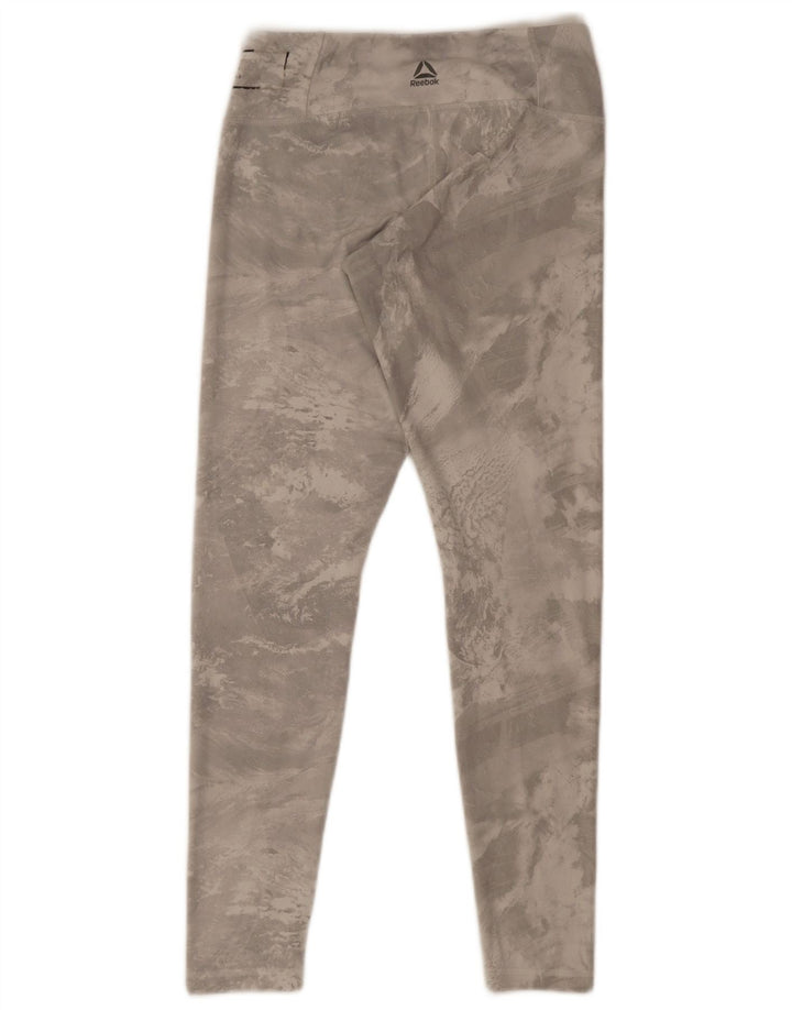 Reebok Womens Leggings UK 8/10 Small Grey Tie Dye