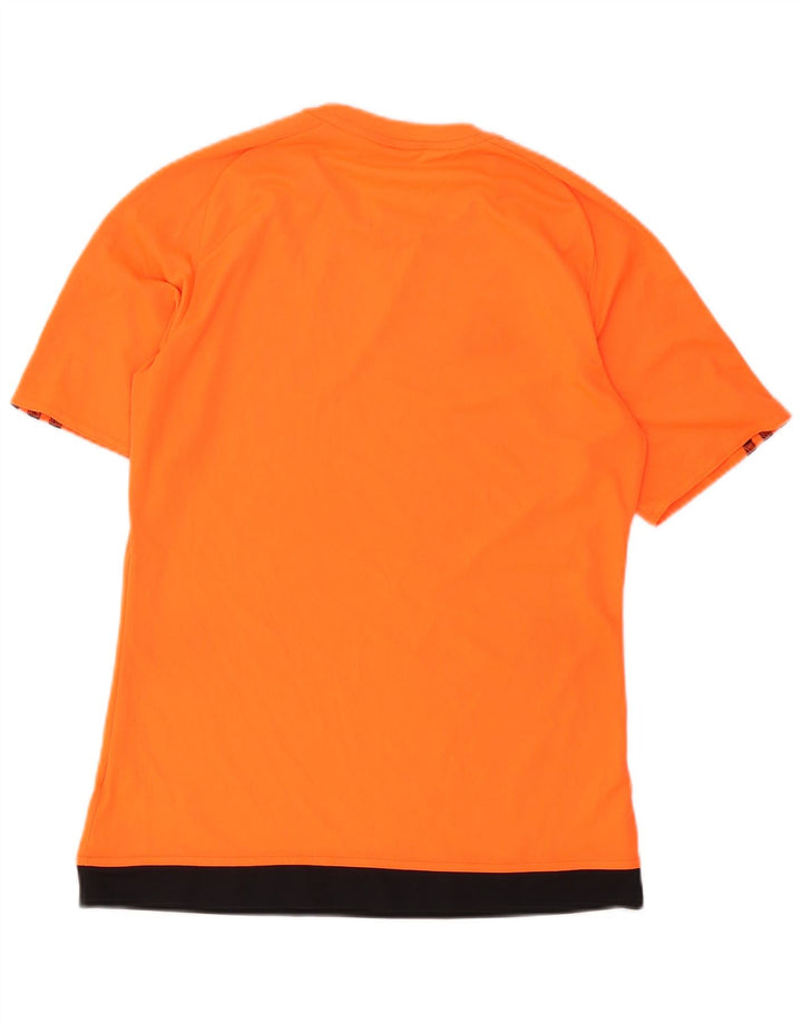 Adidas Mens Climalite T-Shirt Top Small Orange Colourblock Polyester