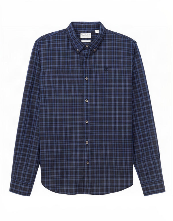 Timberland Mens Slim Fit Shirt Medium Blue Check Cotton