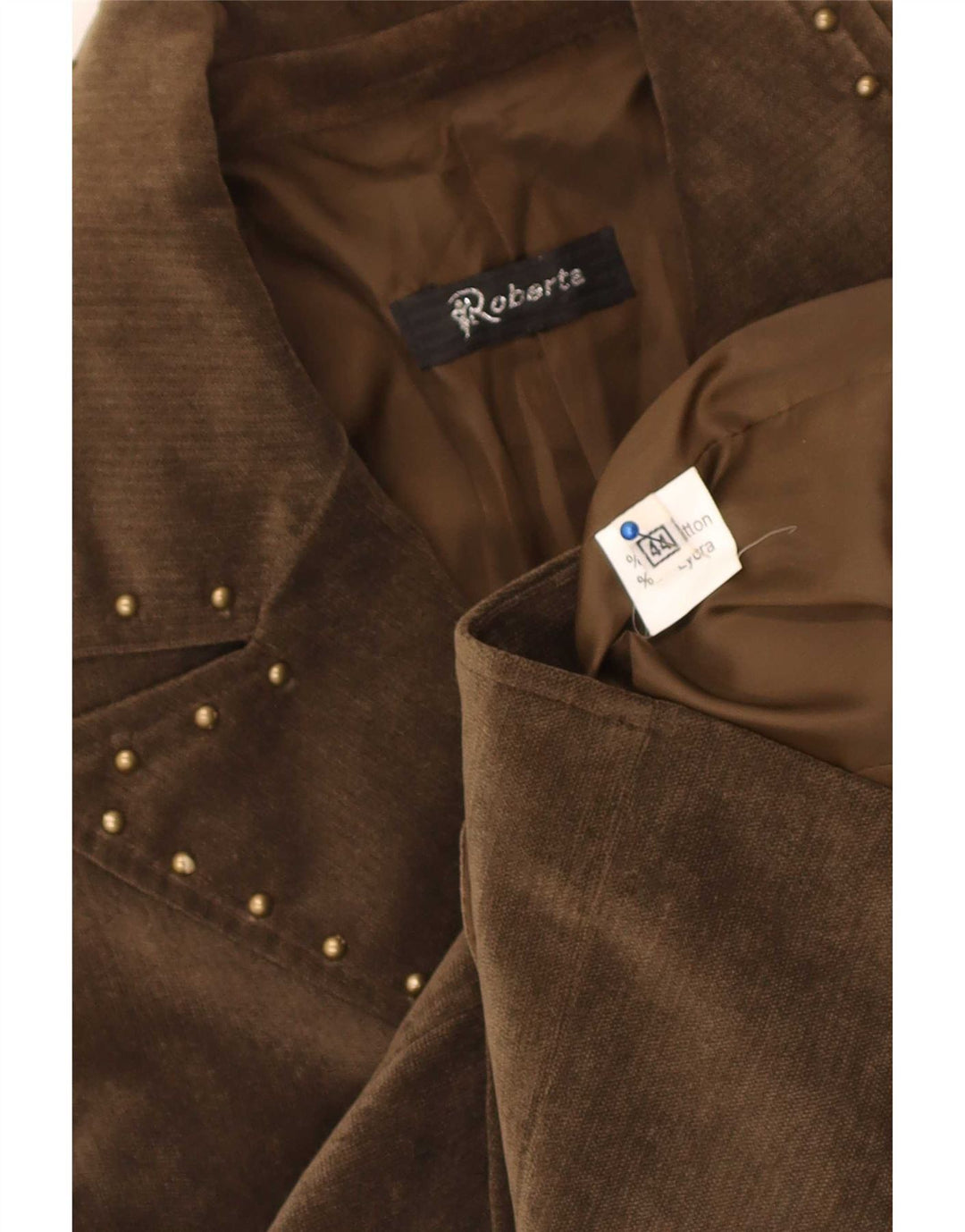 Roberta Womens 3 Button Corduroy Blazer Jacket IT 44 Medium Beige Cotton