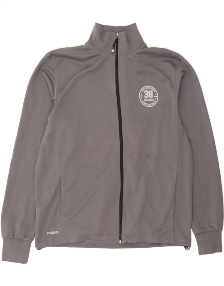 BRUGI Mens Tracksuit Top Jacket XL Grey Polyester Vintage Brugi and Second-Hand Brugi from Messina Hembry 