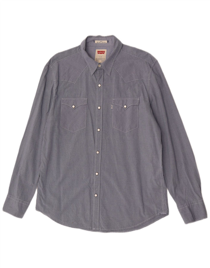 Camicia Levi's da uomo slim fit grande in cotone a quadretti blu navy