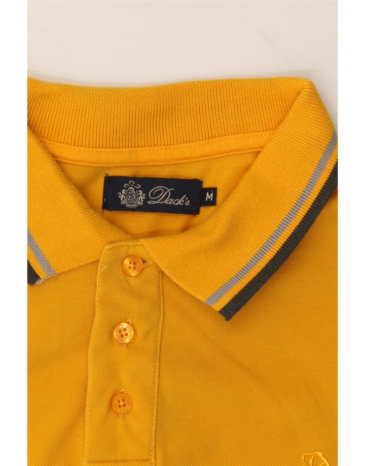 DACK'S Mens Polo Shirt Medium Yellow Cotton Vintage Dack's and Second-Hand Dack's from Messina Hembry 