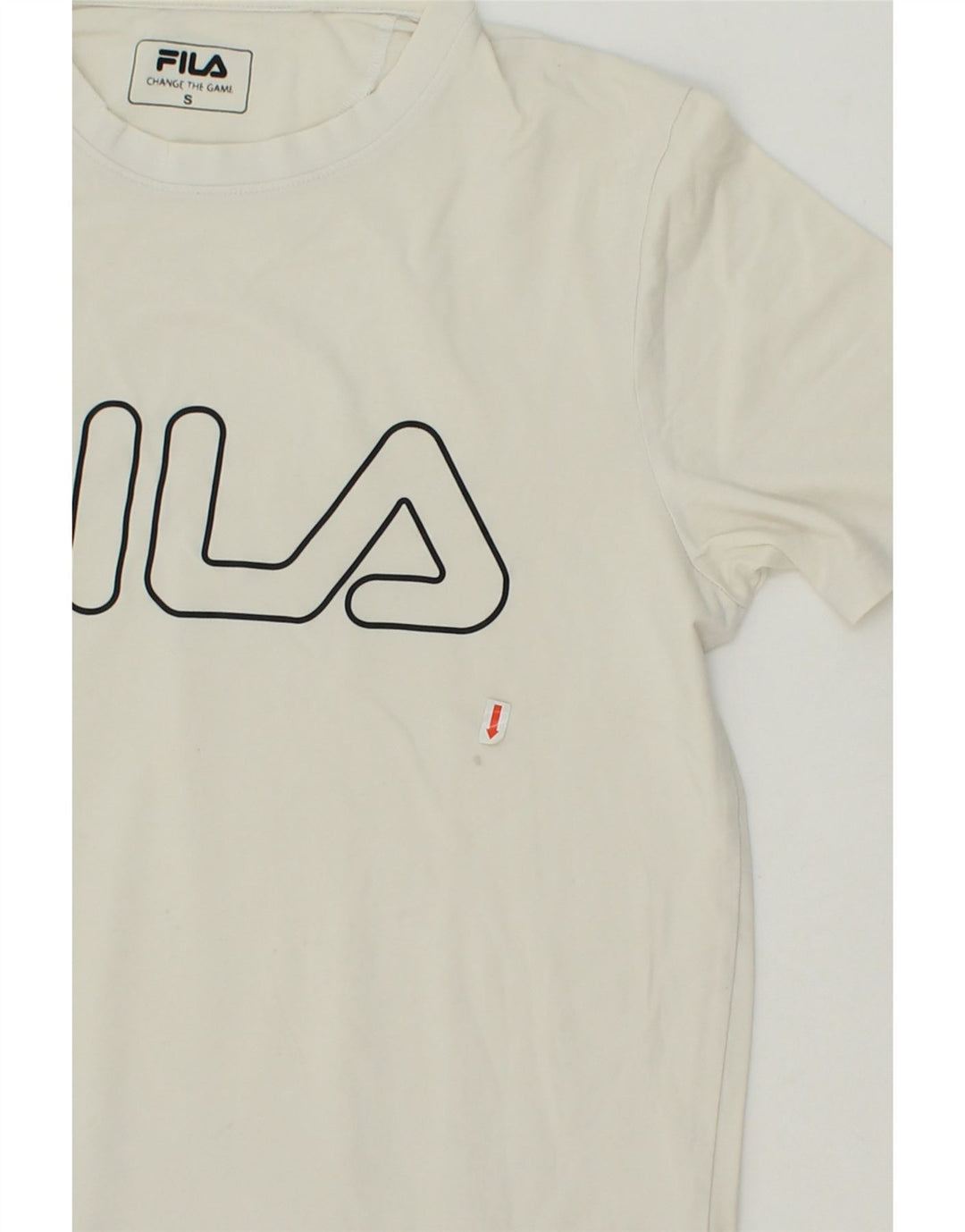 FILA Mens Graphic T-Shirt Top Small Off White Cotton Vintage Fila and Second-Hand Fila from Messina Hembry 