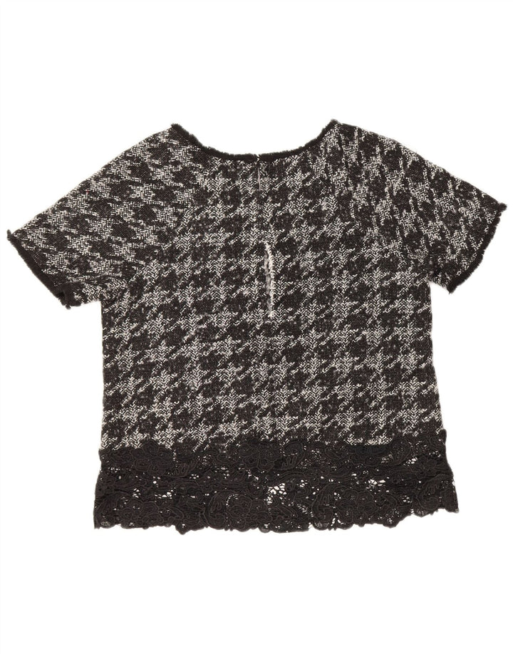 Camicetta da donna Rick Cardona Top UK 12 Poliestere pied de poule nero medio