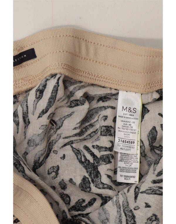 Marks & Spencer Pantalon sarouel court pour femme UK 20 2XL W42 L23 Beige