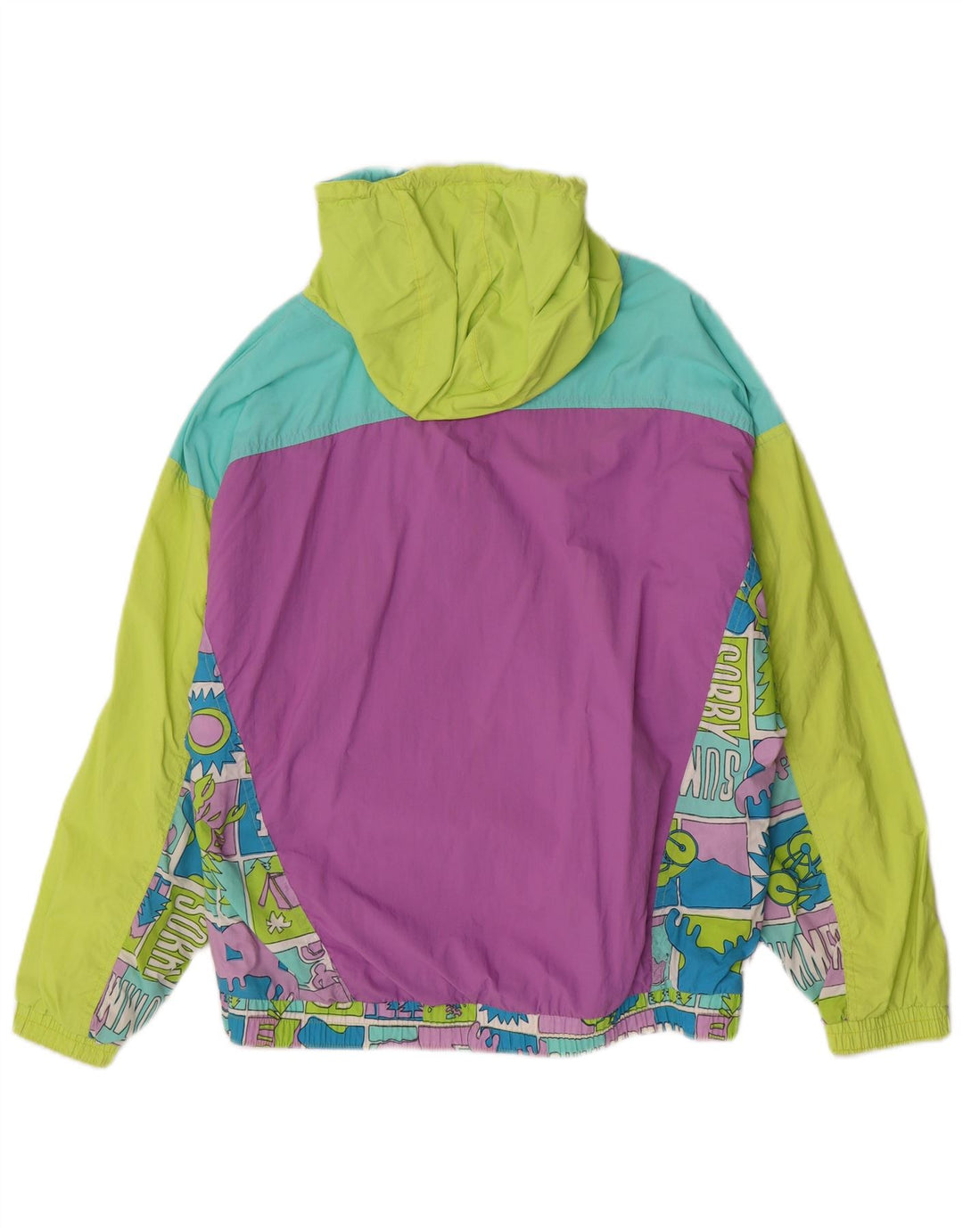 Sorry Womens Graphic Anorak Jacke IT 46 Large Mehrfarbig Retro