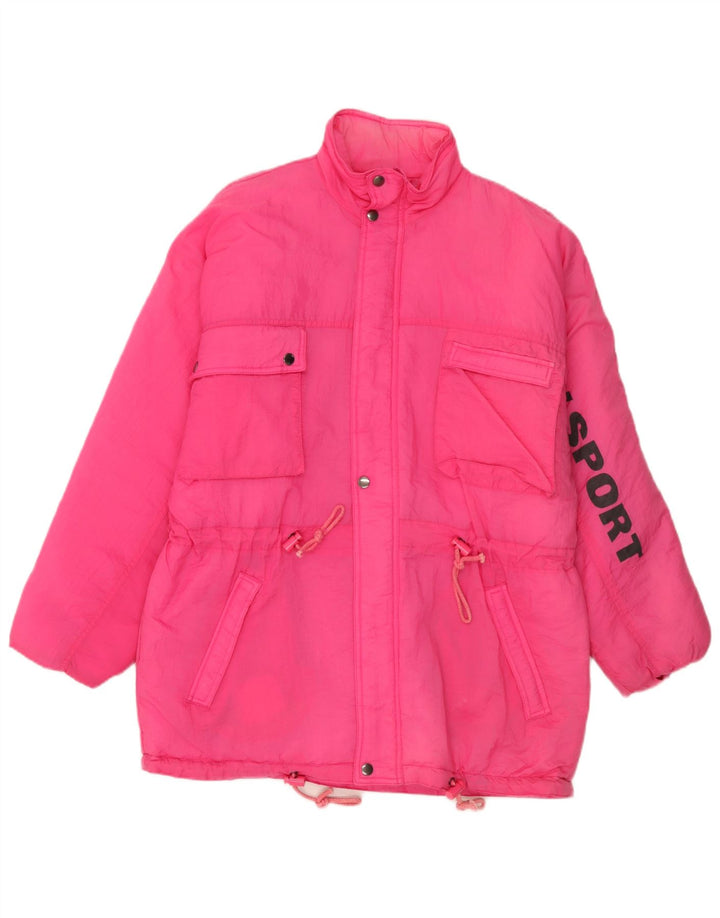 Vintage Girls Graphic Ski Jacket 15-16 Years Pink Polyamide
