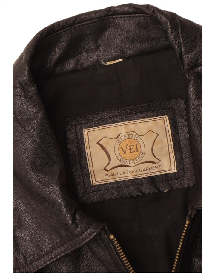 Vintage Mens Leather Jacket UK 38 Medium Black Leather