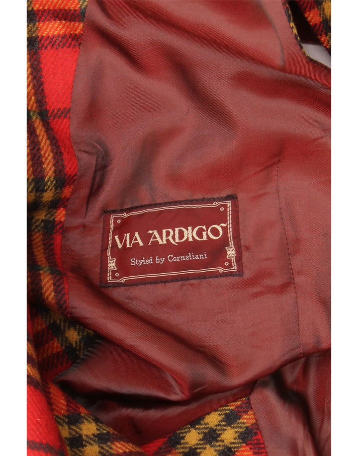 Via Ardigo Mens Waistcoat Small Red Check