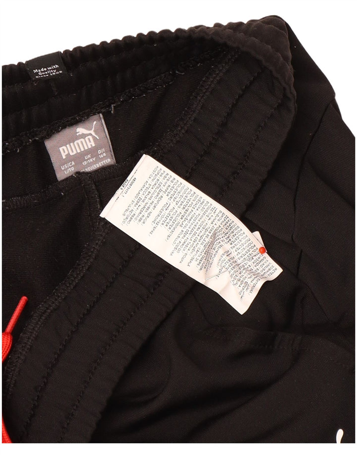 Puma Boys Tracksuit Trousers Joggers 13-14 Years Black Polyester