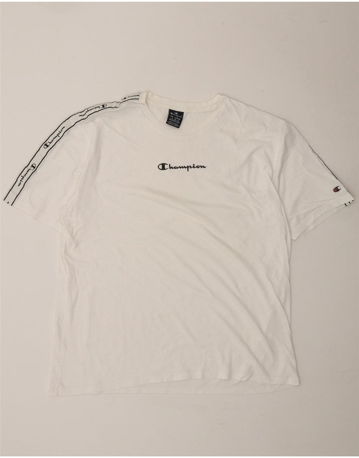 CHAMPION Mens Graphic T-Shirt Top 2XL White Vintage Champion and Second-Hand Champion from Messina Hembry 