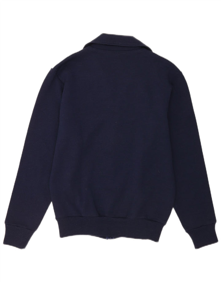 Vintage Mens Tracksuit Top Jacket IT 48 Medium Navy Blue Colourblock
