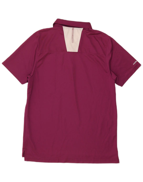 Under Armour Mens Heat Gear Polo Shirt Large Purple Colourblock