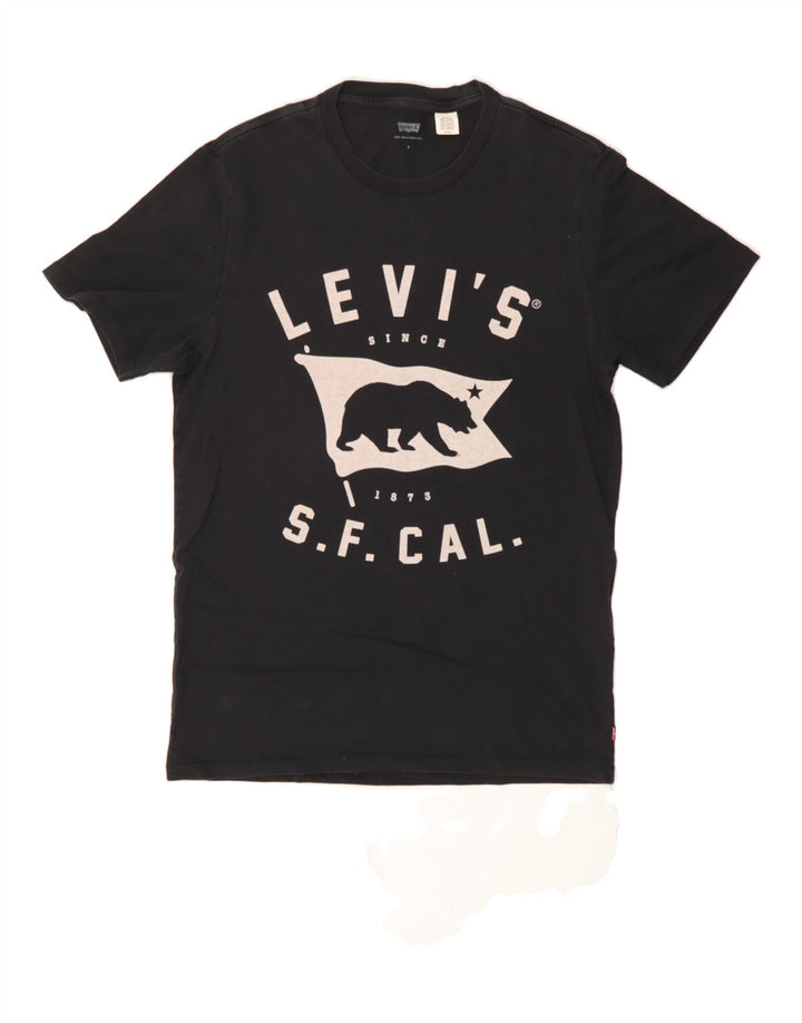 LEVI'S Mens Graphic T-Shirt Top Small Black Cotton Vintage Levi's and Second-Hand Levi's from Messina Hembry 