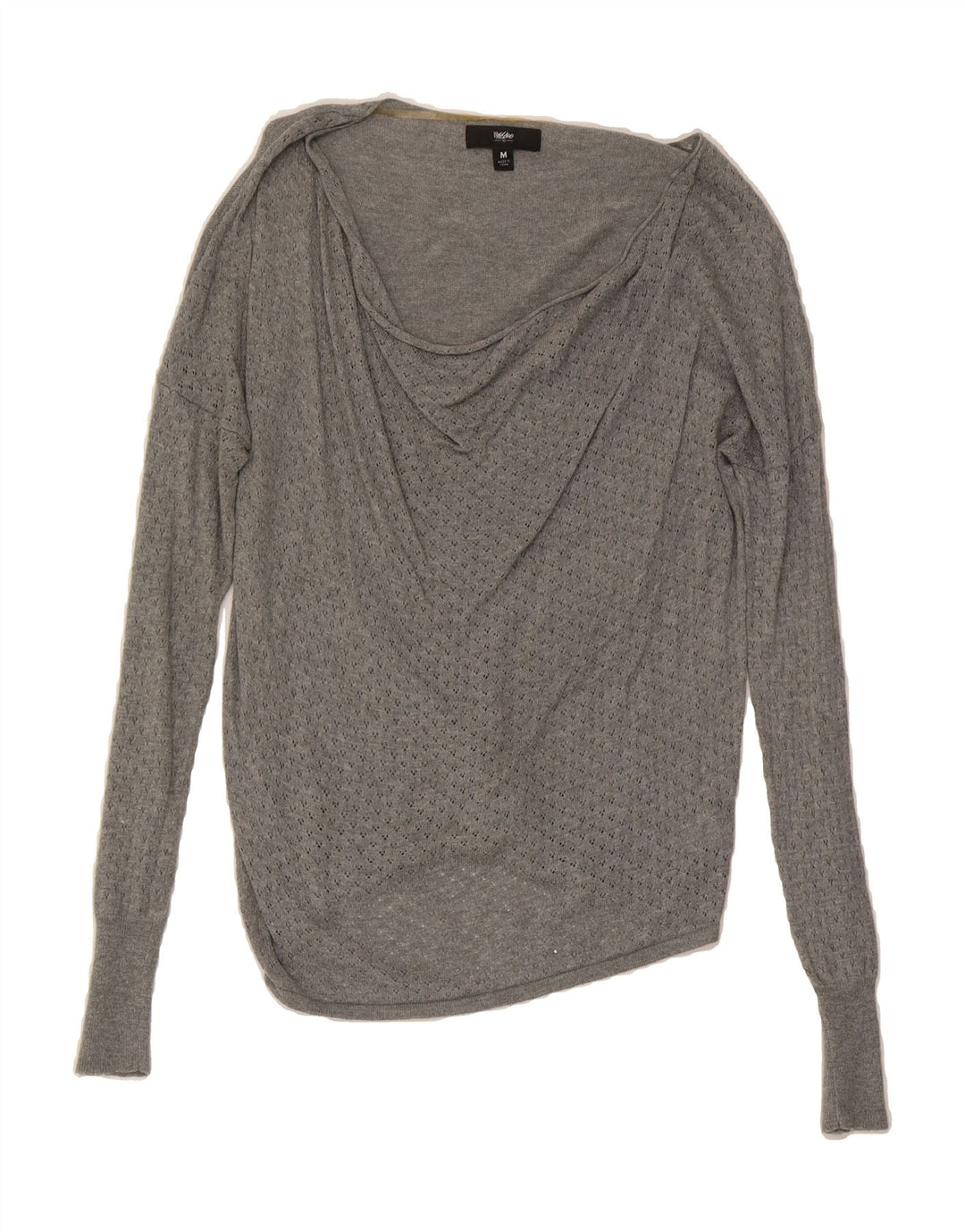 MOSSIMO Womens Boat Neck Jumper Sweater UK 12 Medium Grey Nylon Vintage Mossimo and Second-Hand Mossimo from Messina Hembry 