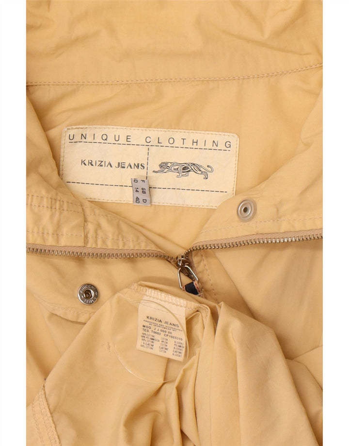 Krizia Jeans Dame Oversized Utility Jacket UK 14 Large Yellow Cotton