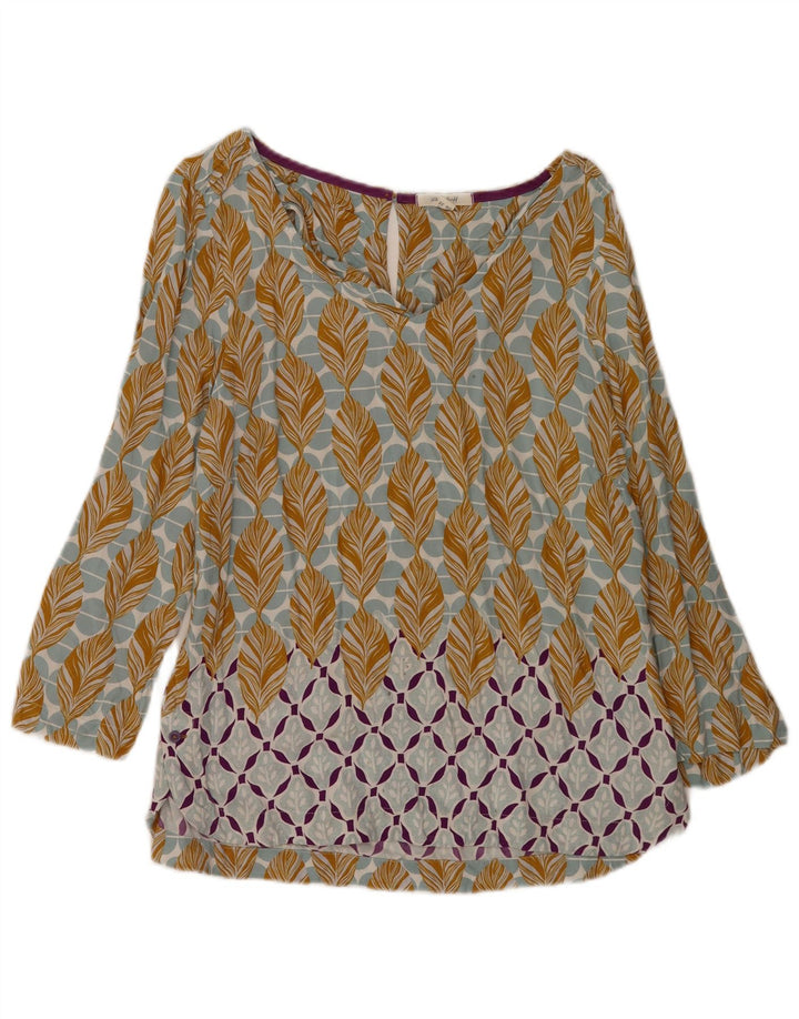 White Stuff Womens 3/4 Sleeve Blouse Top UK 10 Small Multicoloured Floral