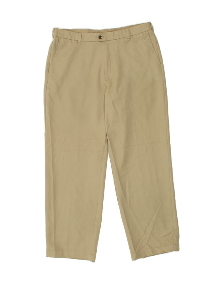 IZOD Mens Straight Chino Trousers W36 L32 Beige Polyester Vintage Izod and Second-Hand Izod from Messina Hembry 