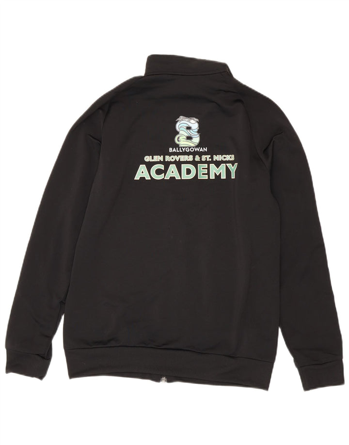 Adidas Boys Graphic Tracksuit Top Jacket 13-14 Years Black Polyester