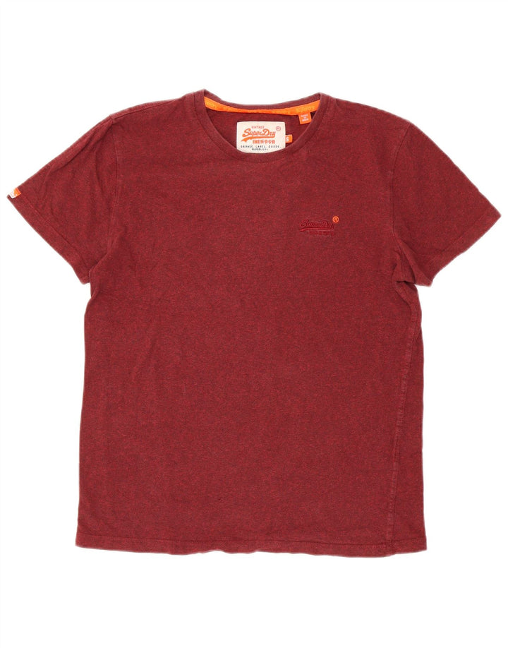 SUPERDRY Mens T-Shirt Top Small Red Flecked Cotton