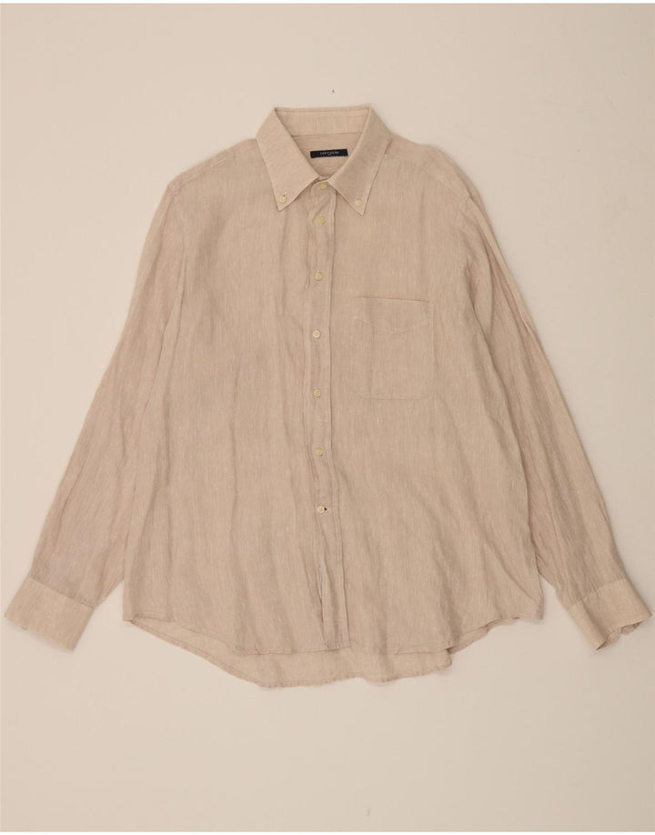 CAMICISSIMA Mens Slim Shirt Size 18 2XL Beige Vintage Camicissima and Second-Hand Camicissima from Messina Hembry 