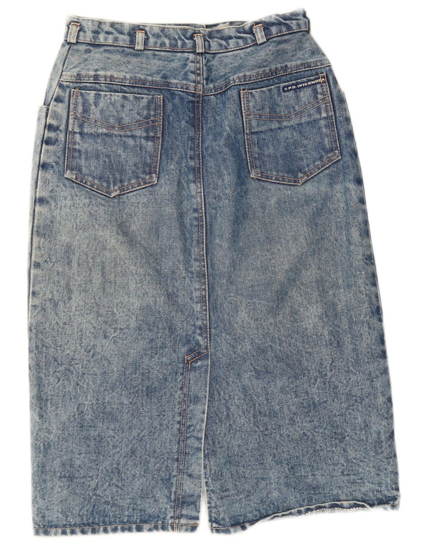 Gonna di jeans vintage da donna W26 piccola blu