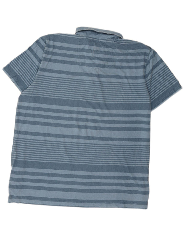 Polo da uomo Fat Face 2XL in cotone a righe blu