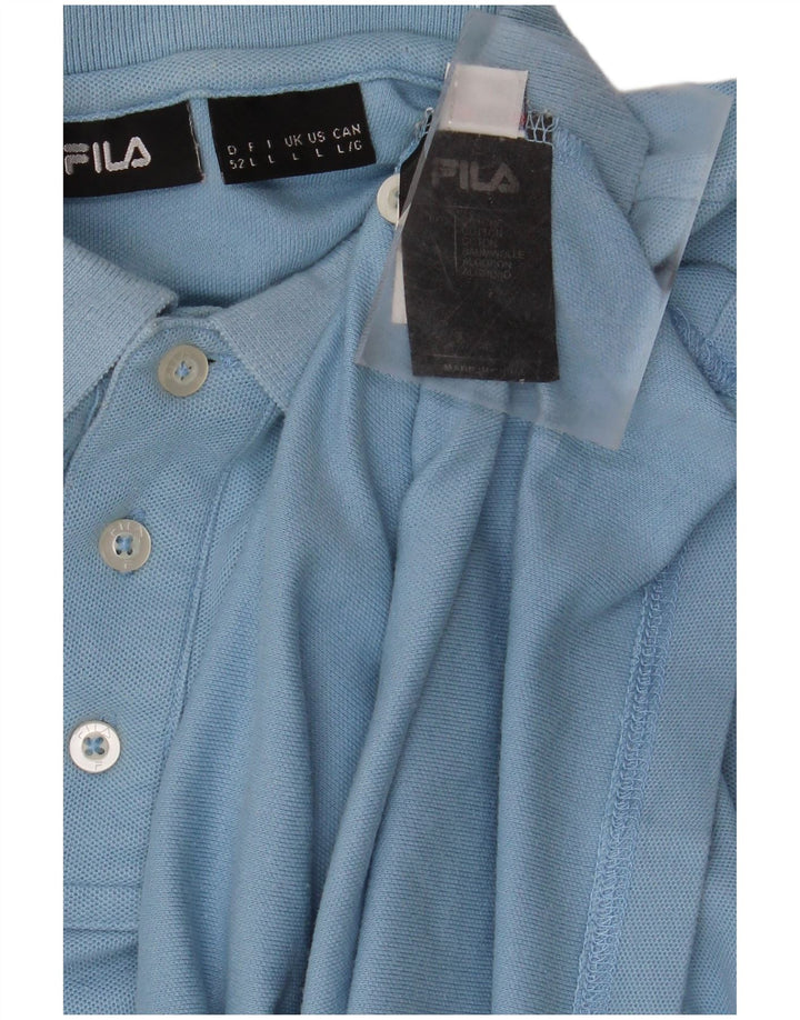 FILA Mens Polo Shirt Large Blue Cotton