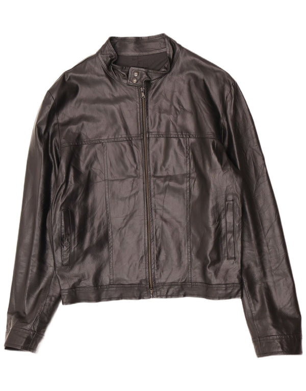 Imperial Herren Leder Bomberjacke UK 40 Large Schwarz
