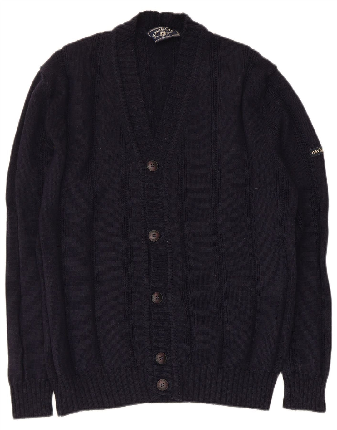 Navigare Herre cardigan sweater Medium Marineblå Uld