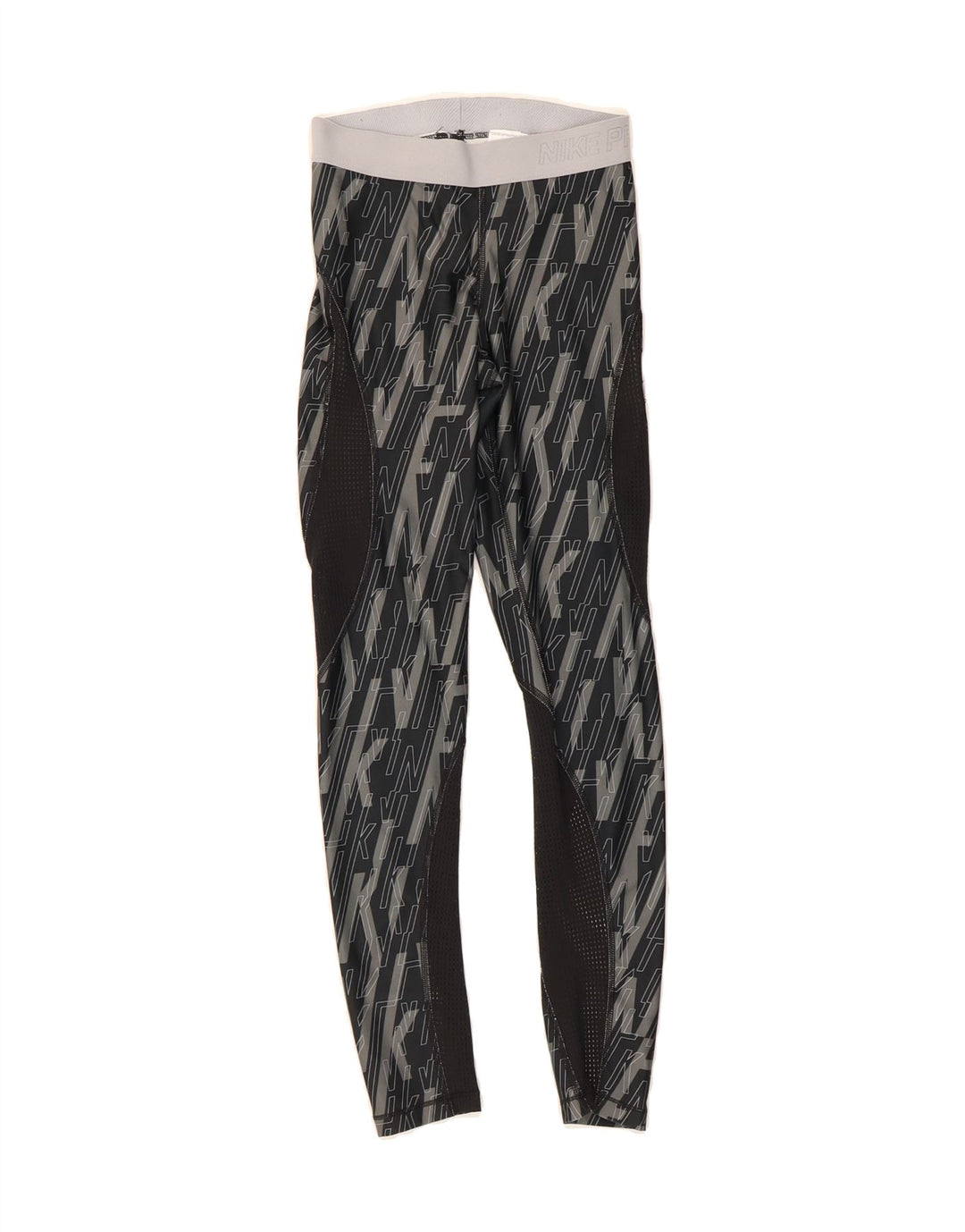 NIKE Womens Abstract Pattern Leggings UK 4 XS  Black Polyester Vintage Nike and Second-Hand Nike from Messina Hembry 