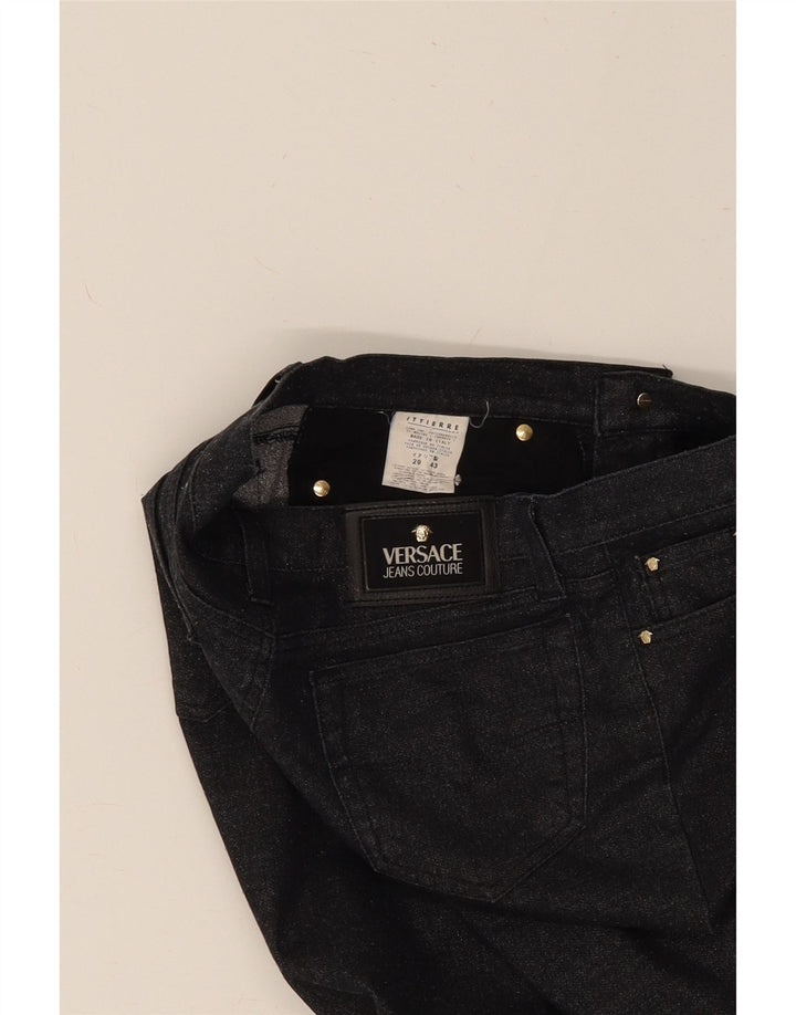 VERSACE Womens Bootcut Casual Trousers W29 L30  Black Cotton Vintage Versace and Second-Hand Versace from Messina Hembry 