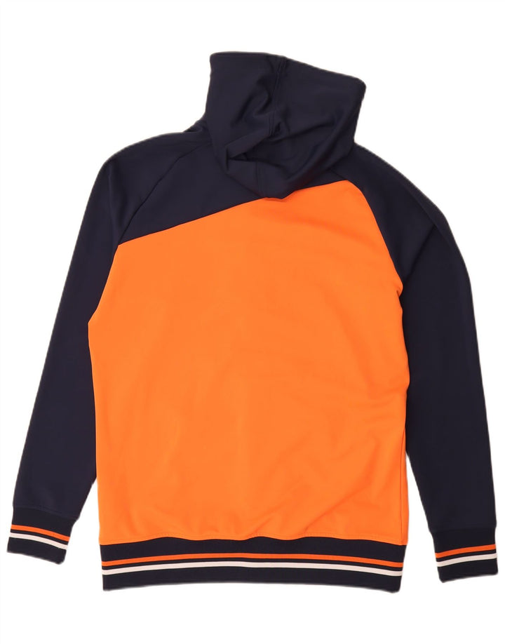 Fila Mens Zip Hoodie Sweater Medium Orange Colourblock Polyester