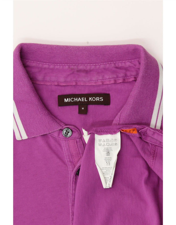 MICHAEL KORS Mens Polo Shirt Medium Purple Cotton
