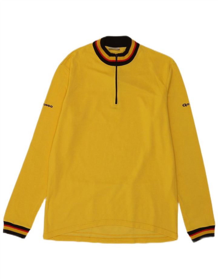 Gonso Mens Zip Neck Top Long Sleeve XL Yellow Polyacrylic