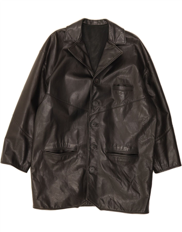 VINTAGE Mens Leather Jacket UK 40 Large Black Vintage Vintage and Second-Hand Vintage from Messina Hembry 