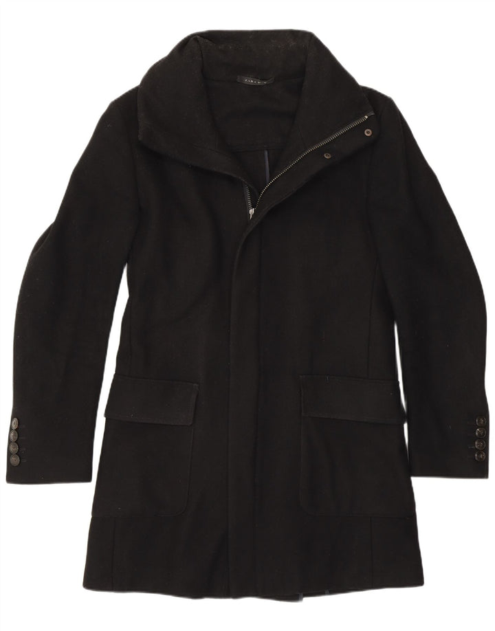 Zara Ανδρικό Πανωφόρι UK 36 Small Black Wool