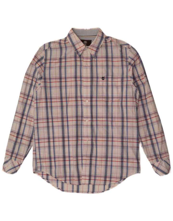 Timberland Mens Regular Fit Shirt Medium White Check Cotton