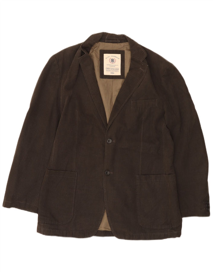 Giacca blazer a 2 bottoni da uomo Marks & Spencer UK 38 gessato marrone medio