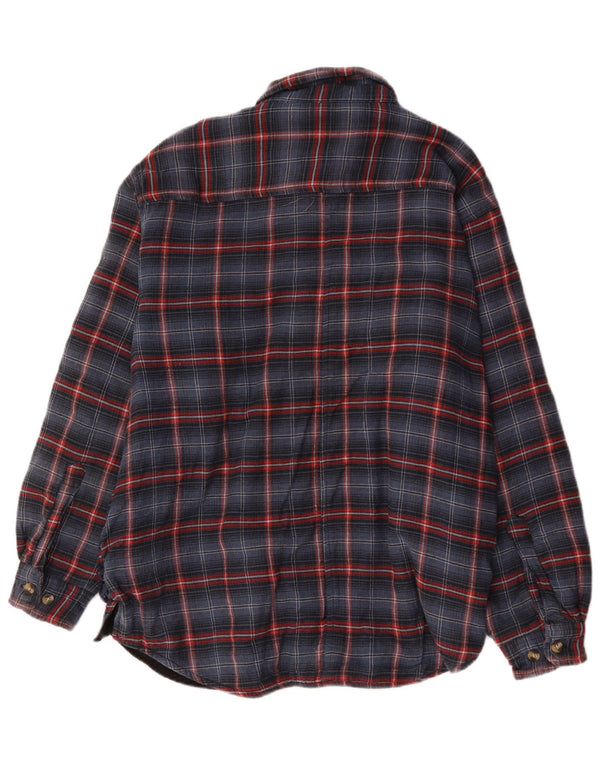 Ozark Trail Mens Lumberjack Flannel Shirt Large Blue Plaid Cotton