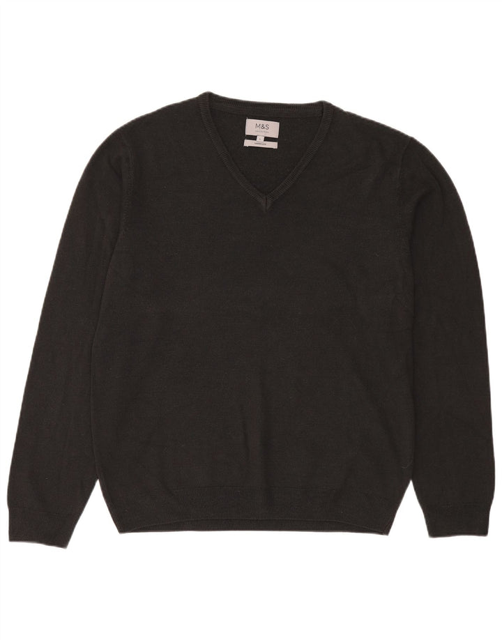 Marks & Spencer Herre V-hals sweater Stor sort akryl