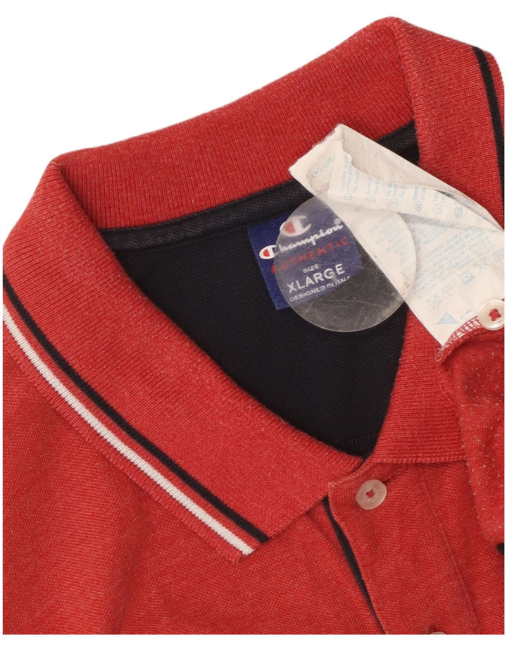 Champion Mens Polo Shirt XL Red Cotton