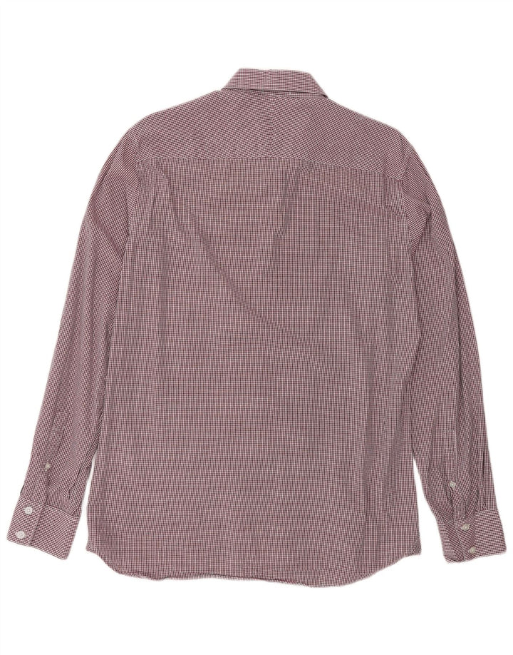 Dkny Herreskjorte Medium Burgundy Gingham Cotton