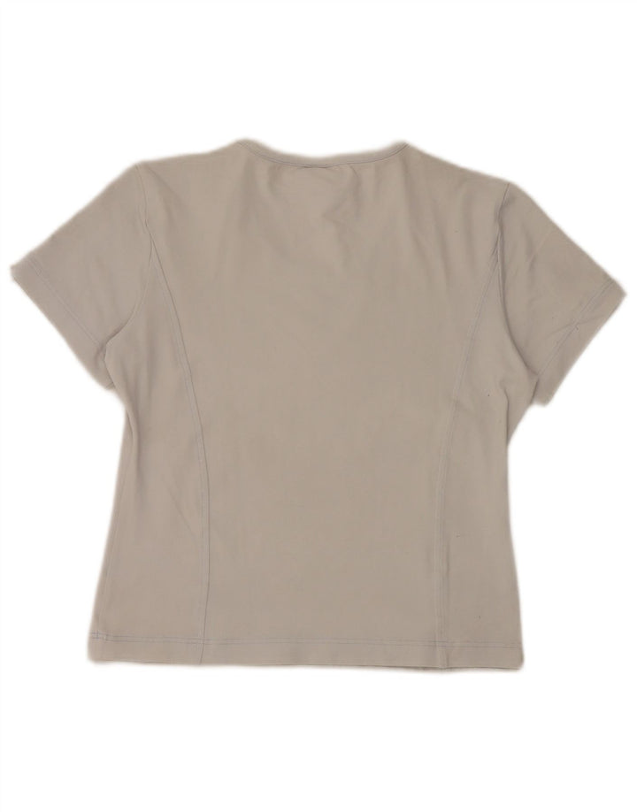 Adidas Womens T-Shirt Top UK 12 Medium Grey Polyamide