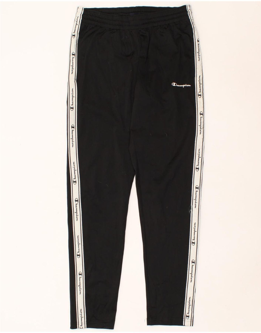 CHAMPION Mens Graphic Tracksuit Trousers Small  Black Colourblock Vintage Champion and Second-Hand Champion from Messina Hembry 